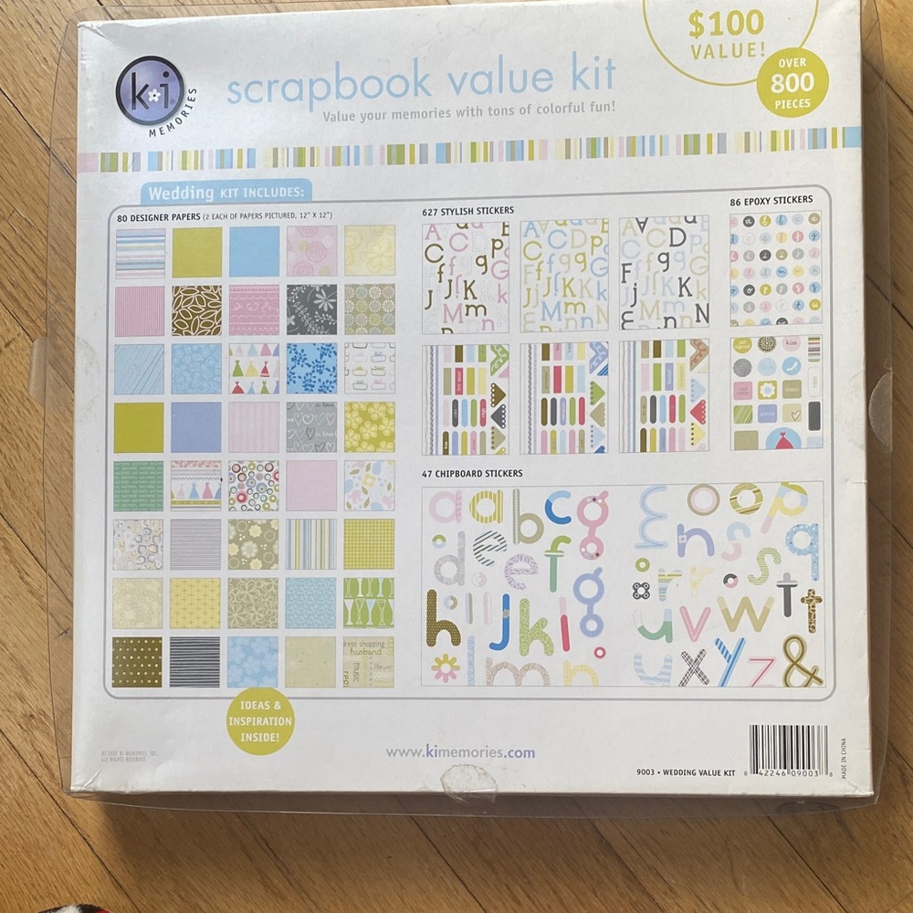 KI Memories Wedding Scrapbook Kit 800+ Pieces Stickers Paper Craft Value Set - Picture 5 of 9